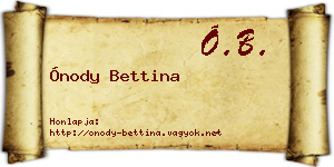 Ónody Bettina névjegykártya